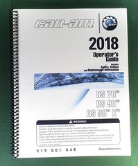 2018 Can-Am DS 90X Owner’s Manual: 156 Pages & Protective Covers!