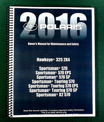 2016 Polaris Hawkeye 325 4X4 ATV Owner’s Manual: 178 Pages & Clear Covers!