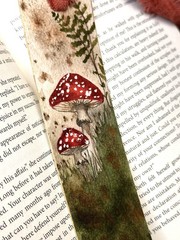 Original Watercolor Fly Agaric Bookmark | Hand Painted Mushroom Art | Woodland