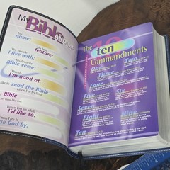 NIV Teen Study Bible Blue Black Italian Duo-Tone Zondervan Leather 2000s