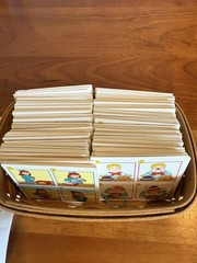 Story Sequencing Wall Pocket Chart Card Set organized in Longaberger basket