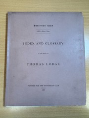 Index and Glossary No. LXIII. -Ninth Year. by Thomas Lodge 1888 Paperback