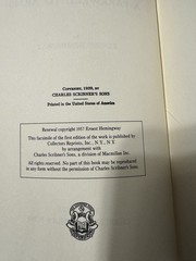 Ernest Hemingway A Farewell to Arms Copyright 1929 Renewal Copyright 1957 HC