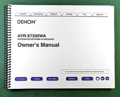 Denon AVR-X7200WA Instruction Manual: Full Color 383 Pages & Protective Covers!
