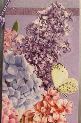 Flower and Butterfly Bookmark with Tassel – Laminated with Glitter Borders 6×2″