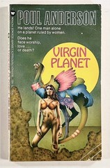 1974 Poul Anderson VIRGIN PLANET classic War of Sexes SFF novel Warner Books pb