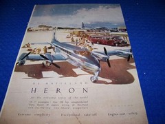 1950 DE HAVILLAND HERON “HERON”..1-PAGE COLOR SALES AD (246SS)