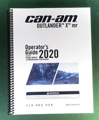 2020 Can-Am Outlander 1000R X MR Owner’s Manual: 212 Pages & Protective Covers!