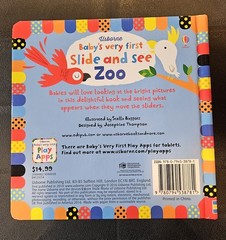 Usborne baby’s very first slide and see zoo book