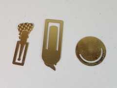 Vintage Set of 3 Book Marks Solid Brass & Enamel Multi Colored Angel