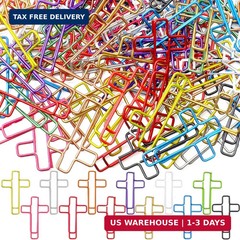 100 Pcs Cross Paper Clips 1.34 x 0.8 Inches Cute Paper Clips Christian Journalin