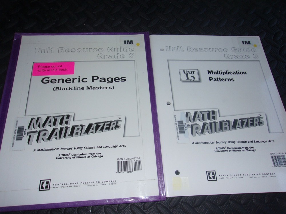 MATH TRAILBLAZERS 3rd Grade 3 Unit Resource Guide 13 & Generic Pages Masters