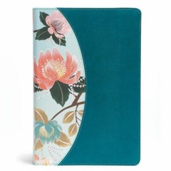 CSB Study Bible For Women, Teal Flowers LeatherTouch, Black Letter, Study Note..