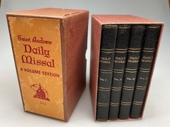 1951 Pocket Size Slipcase 4 Vol. Edition Saint Andrew Daily Missal Catholic Mass