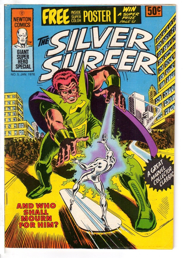 SILVER SURFER #5 1975 Includes Poster NEWTON / MARVEL Aust reprint