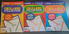 Lot of 3 KAPPA Circle-A-Word Collection Puzzle Books +Bent & Wiggly-Number Finds