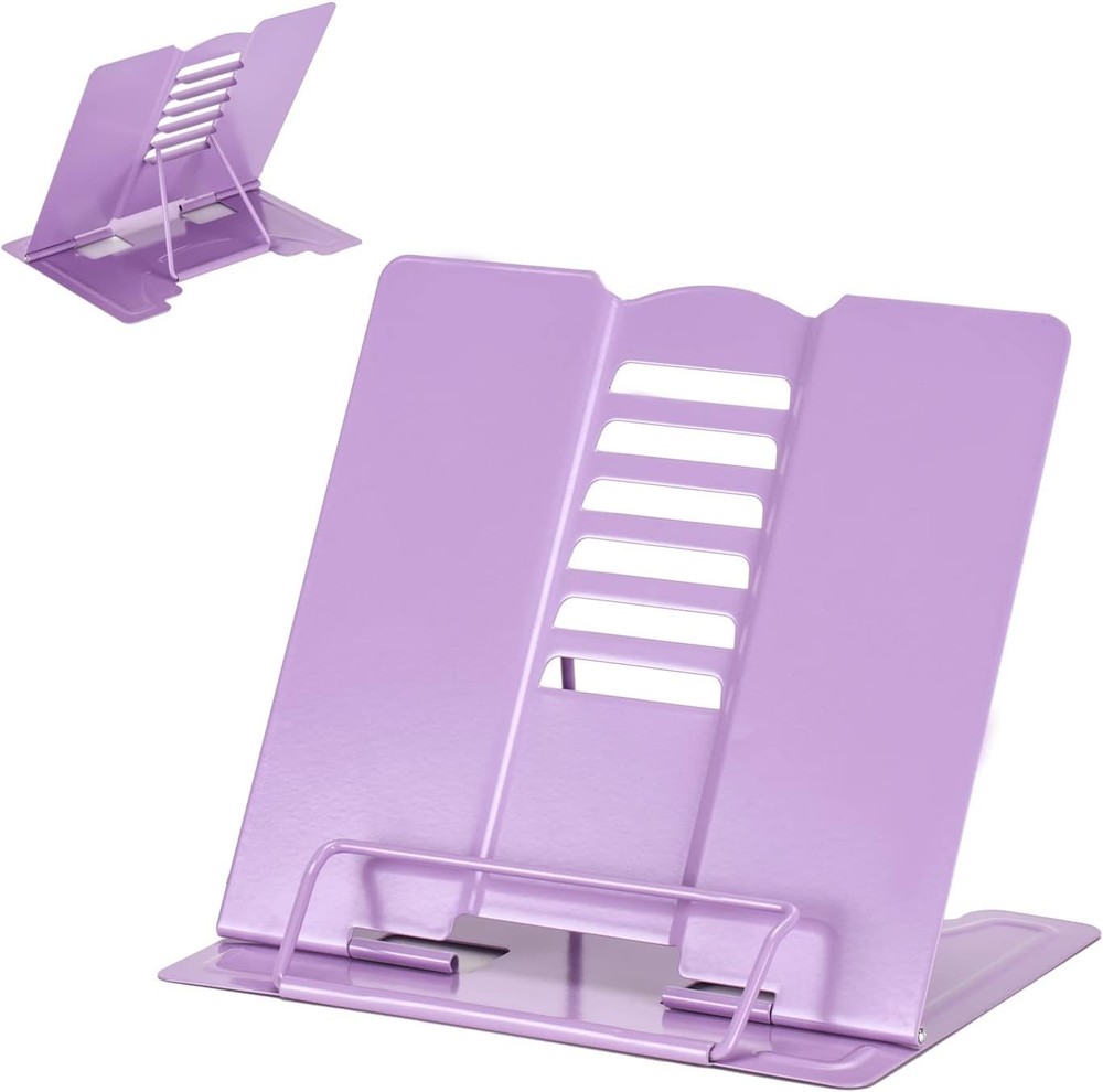 Metal Book Stand Adjustable Book Holder Reading Portable & Sturdy For Textbooks
