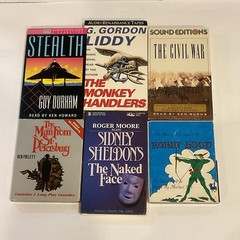 Audiobook Cassette Lot 6 Thriller Military Civil War Burns Follett Gordon Liddy