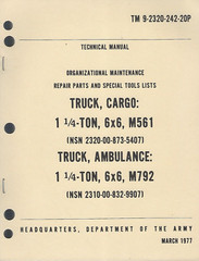 Historical book Truck, Cargo, 1 1/4 Ton, M561, “Gamma Goat”, Unit Maint Parts