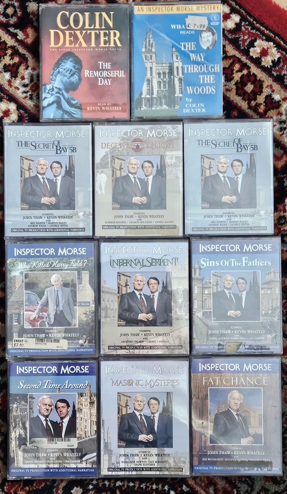 9 INSPECTOR MORSE Audio TV Episodes (Audiobook Cassette) + 2 others -GT58
