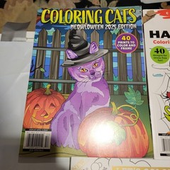 HALLOWEEN Coloring Book(s) Lot Of 3 ~ Cats ~ Color Creatives Magazine Books
