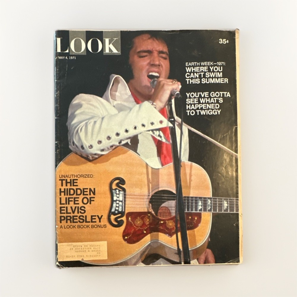 Look Magazine May 1971 Elvis Presley Illustrated Celebrity Music Feature