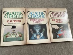 Agatha Christie Lot Of 3 The Mysterious Mr. Quin, 13 At Dinner, Poirot Loses Vtg