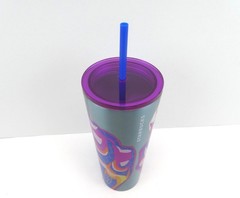 Starbucks Summer 2024 Abstract Swirl Butterfly Silver Metal Venti Tumbler 24oz