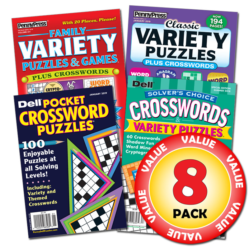 Penny Dell Favorite Crossword & Variety Puzzle 8-Pack