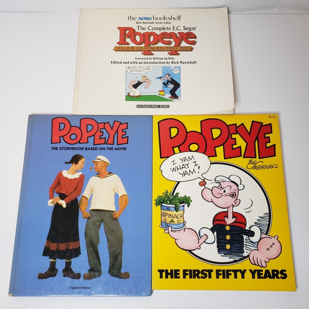Lot Of 3 Popeye PB/HC Books First Fifty Years Complete E.C. Segar Vol 6 Dailies