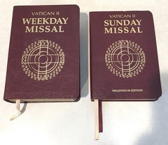 Lot of 2 The Vatican II Sunday and Weekday Missal Millennium Edition Leather