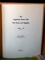 Appaloosa Horse Club–Stud Book and Registry, Vol. 10 — 270 pages–very good