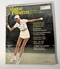Vogue Patterns April May 1973 Anne Klein Tennis Art