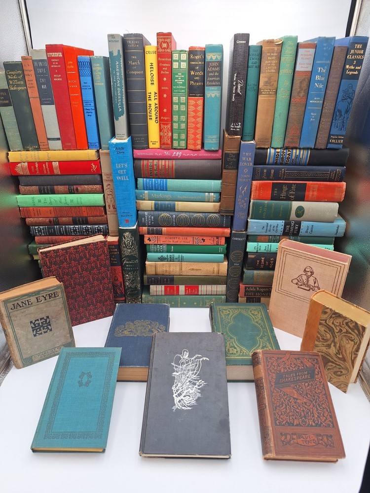 Lot of 20 Vintage Old Rare Antique Hardcover Books – Mixed Color – Random