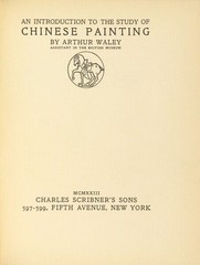 Arthur Waley / An introduction to the study of Chinese painting 1923 Asia