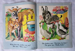 Vtg 1943 MY FIRST BOOK OF ANIMAL PICTURES Merrill Linen-Like Easter Bunny Lamb