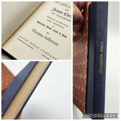 Jefferson Bible w Book Sleeve 1946 Life & morals of Jesus Crist USA Small versio