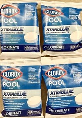 New! 4-Pack Clorox -Pool & Spa Xtra Blue 3″ Long-Lasting Pool Care