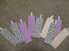 HANDMADE Multicolor Fabric Bookmarks Vintage Quilt Repurposed