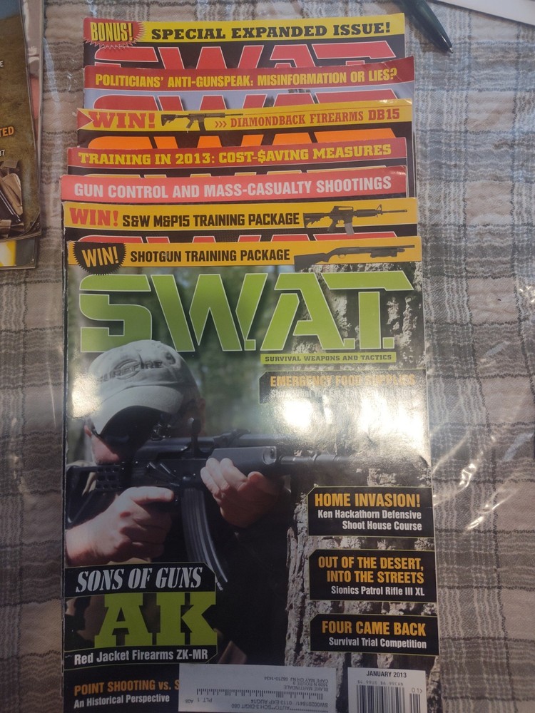 Lot of 7 Vintage SWAT Special Weapons & Tactics Magazines 2013 Read For Months