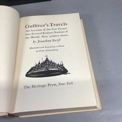 GULLIVER’S TRAVELS In Slip Case • Jonathan Swift • 1940 – W/ Sandglass Illustrat
