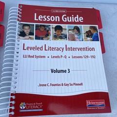 Fountas & Pinnell Leveled Literacy Intervention LLI Red Vol 1-3 Lesson Guide