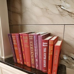 Lot of 10 Hardcover RED BURGUNDY ROSE PINK Shades Books for Staging Prop Decor