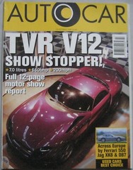 Autocar 23 October 1996 featuring TVR Speed 12, Aston Martin, Jaguar, Ferrari