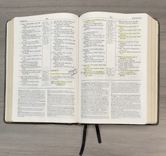 1990 Wesley Bible Personal Study NKJV Black GENUINE LEATHER Nelson 986 Red Lettr