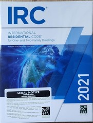 2021 International Residential Code (International Code Council Series) 1st Edit