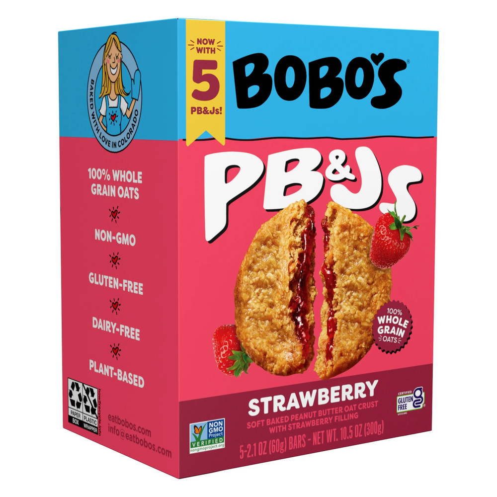 Pb&Js, Peanut Butter Oat Crust with Strawberry Filling, 5 Pack of 2.1Oz Oat Snac