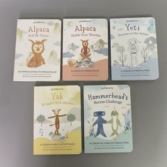 Slumberkins Book Lot 5 Alpaca Yeti Yak Hammerhead SEL Kids Stories Set