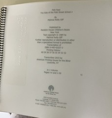 Braille Book: “Fish Face” Old braille format