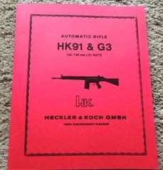 German H&K 91 & G3 7.62mm x 51 Nato or .308 Rifle Book 54 Pages NEW